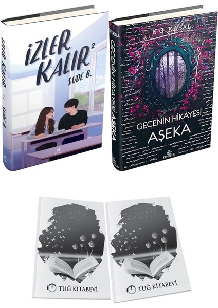 Gecenin Hikayesi Aşeka Ciltli ve Izler Kalır 2 Ciltli Sude B. 2li Set + Hediyeli