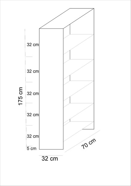 2 Kapaklı 5 Katlı Çok Amaçlı Atlantik Çam Elbise Dolabı / Saklama Dolabı 70CM fırsatları
