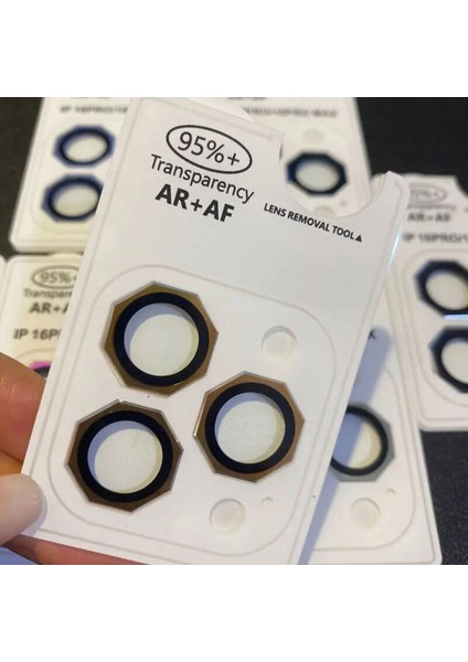 Apple iPhone 16 Pro Max KL20 Köşeli Kamera Lens Koruma Camı Desert Titanyum