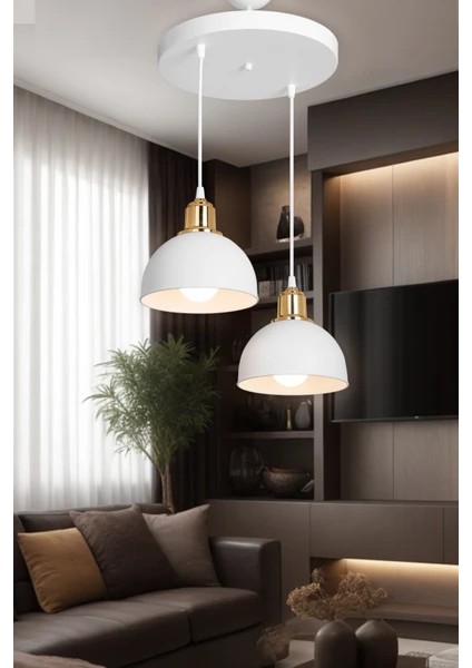 Bella Ikili Avize Beyaz