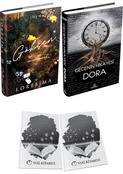 Gecenin Hikayesi Dora Ciltli ve Ephesus Yayınları Gökçen 2 Ciltli Loresima 2li Set + Hediyeli