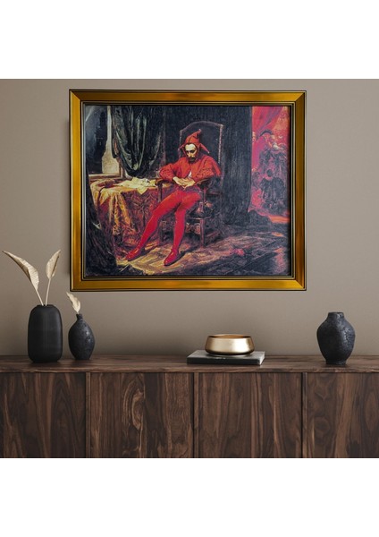 Jan Matejko (Soytarı 1862) Çerçeveli Klasik Vintage Duvar Tablo