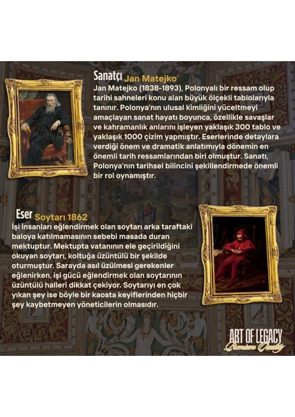 Jan Matejko (Soytarı 1862) Çerçeveli Klasik Vintage Duvar Tablo modelleri