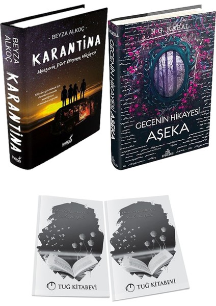 Gecenin Hikayesi Aşeka Ciltli ve Karantina 1 Ciltli Beyza Alkoç 2li Set + Hediyeli