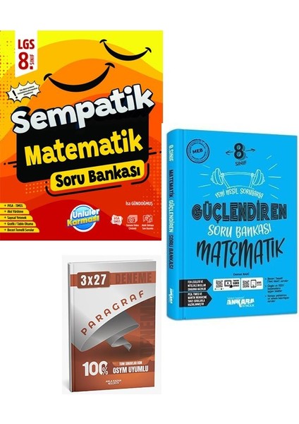 Ünlüller+Ankara 2026 8.sınıf Sempatik Matematik Soru Bankası Seti+Anla Kazan Paragraf