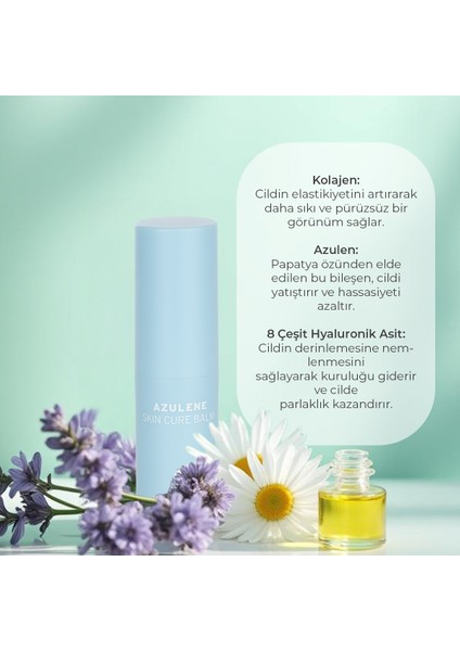 Azulene Skin Cure Balm Kolajenli Yatıştırıcı Yoğun Nemlendirici Stick Kore 10G