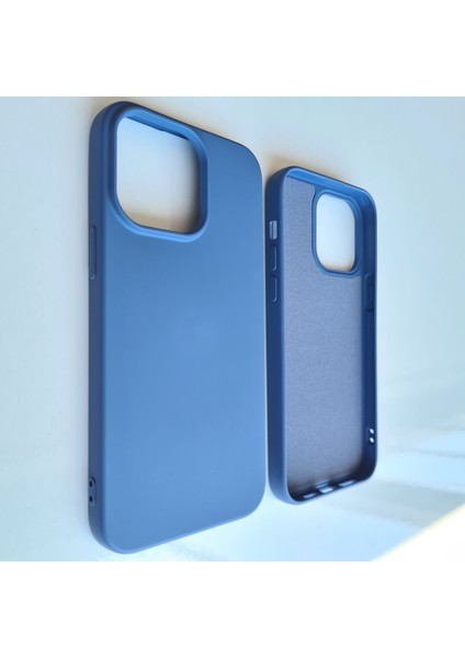 İphone 14 Pro Max (6.7) ile Uyumlu Logosuz Lansman Içi Süet Silikon Kılıf