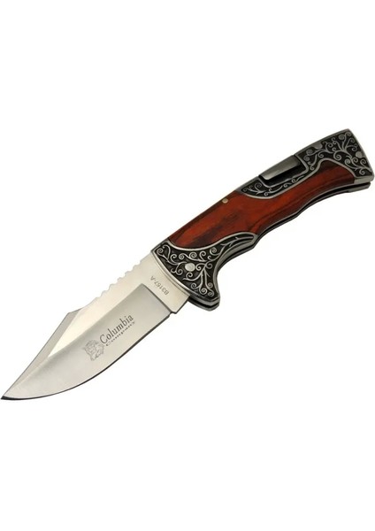 Bfs B3157A Işlemeli Kamp Çakı 22 cm - Gül Ağacı Saplı, Manuel Açılma