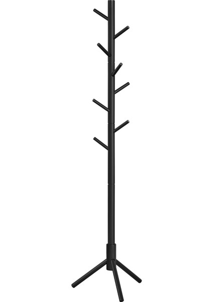 Portmanto, Ayaklı Portmanto, Masif Ahşaptan Yapılmış Vestiyer, Ağaç Şeklinde, 8 Kancalı, Giysiler, Şapkalar, Çantalar, Koridor, Giriş Alanı, Siyah RCR004B01