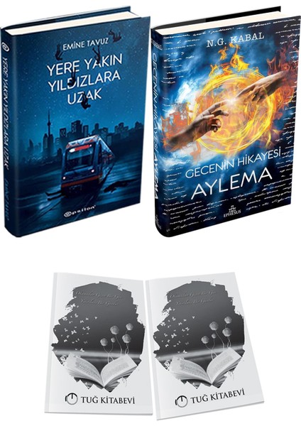 Gecenin Hikayesi Aylema Ciltli ve Yere Yakın Yıldızlara Uzak Ciltli Emine Tavuz 2li Set + Hediyeli