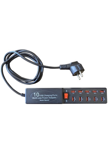 10 Portlu USB Şarj Adaptörü