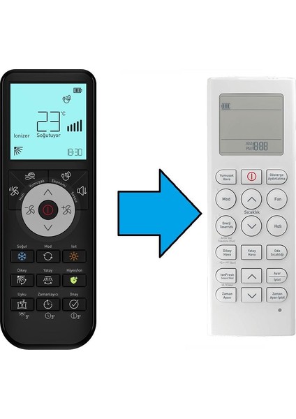 Beko Inverter Klima Kumandası-Resimde Sağdaki Gönderilir