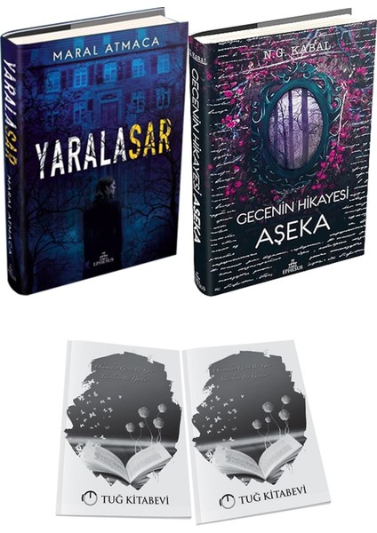 Gecenin Hikayesi Aşeka Ciltli ve Ephesus Yayınları Yaralasar 1 Ciltli Maral Atmaca 2li Set + Hediyeli