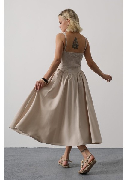 Askılı Uzun Elbise - Taş modelleri