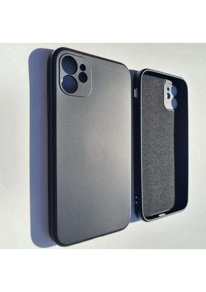 iPhone 11 Uyumlu Köseli Kalıp 12 Görünümlü Lansman Içi Süet Silikon Kılıf