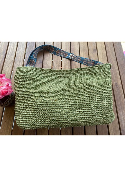 Simli Kağıt Ip El Örgüsü Omuz Çantası fiyatları