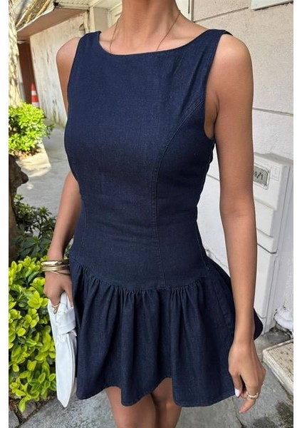 Balon Etekli Tensel Mini Elbise 2887 modelleri