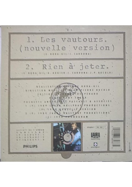 Johnny Hallyday – Les Vautours... (Nouvelle Version) 1990 Fransa Baskı 45 Lik fiyatları