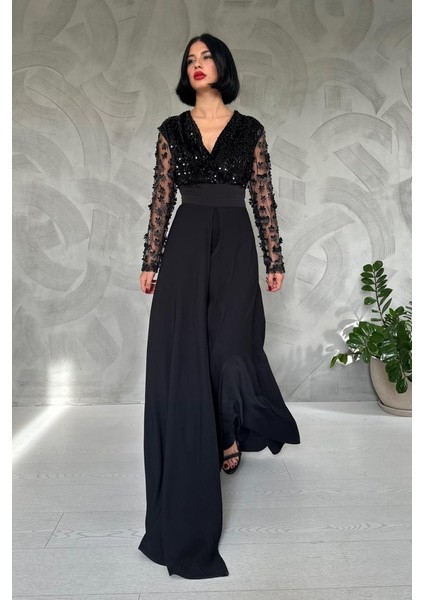 Siyah Kolları Tül Etekli Tulum fiyatları