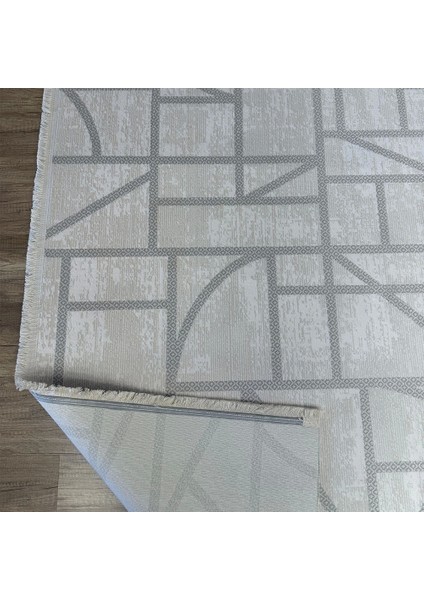 Grandy 5212 Krem Kaymaz Pamuk Taban Modern Halı