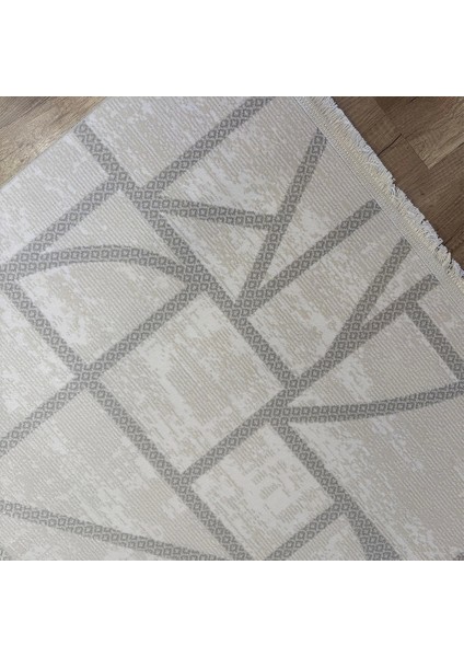 Grandy 5212 Krem Kaymaz Pamuk Taban Modern Halı modelleri