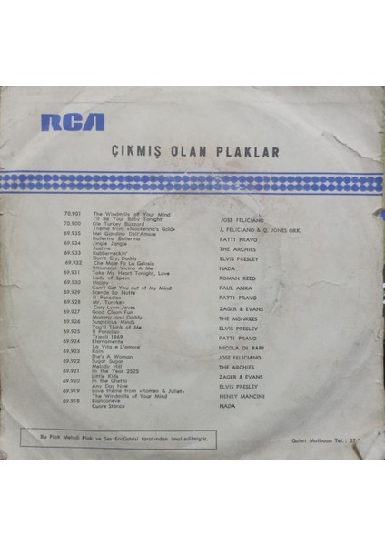 The Guess Who – American Woman / No Sugar Tonight 1970 Tr Baskı 45 Lik fiyatları