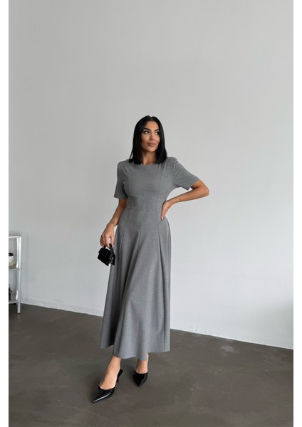 Poliviskon Elbise - Gri modelleri