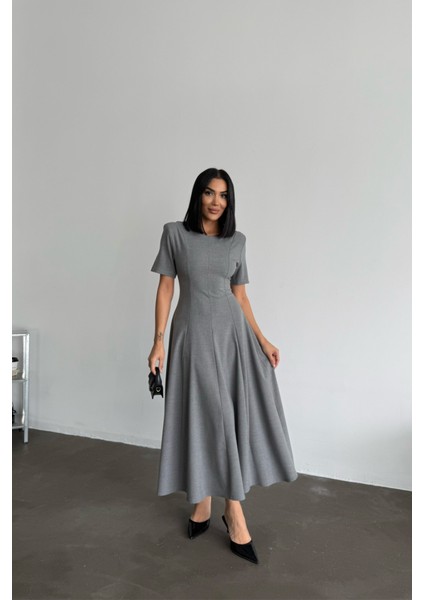 Poliviskon Elbise - Gri fırsatları