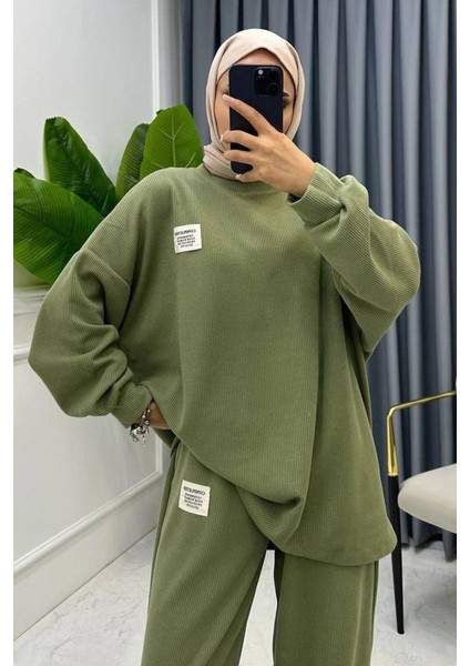 Mint Klasik Fitilli Kazak ve Pantolon Takım modelleri