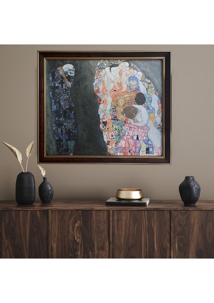Gustav Klimt (Ölüm ve Yaşam 1910-1915) Çerçeveli Klasik Vintage Duvar Tablo