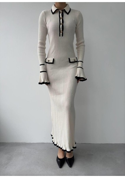 Wale Cep Detaylı Elbise