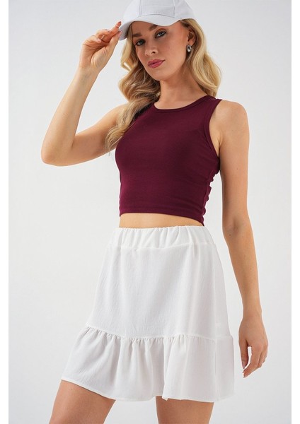 Ayrobin Mini Etek 8054 - Beyaz