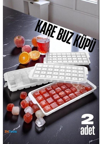 Zhltools Buz Kalıbı Kare Içecek Buz Kalıbı - Mutfak Buz Kalıbı Kolay Çıkarılır Buz Kalıbı 2 Adet