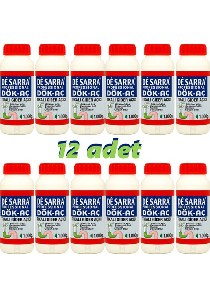 Dök-Aç Lavabo Gider Açıcı Sıvı - 1 Litrelik 12 Adet - 1 Koli fiyatları