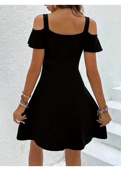 Kadın Askılı Derin V Yakalı Viskon Elbise fiyatları