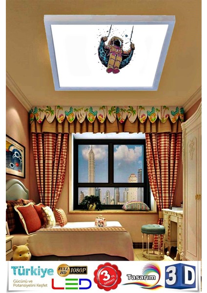 Çocuk Astronot Model Avize LED Avize Yeni 54W Modern Aydınlatma LED Panel fiyatları