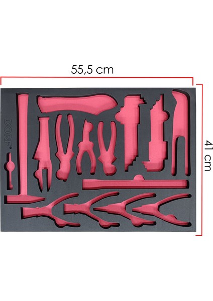 Takım Arabası Içi Düzenleyici Boş Eva Seti Organizer 5'li Set Sünger 55,5cm x 41 cm Malzemesiz modelleri