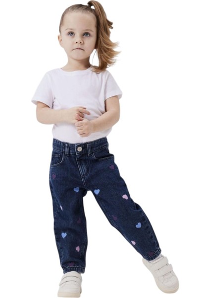 Kız Çocuk Kalp Desenli Kot Pantolon 13232570 fiyatları