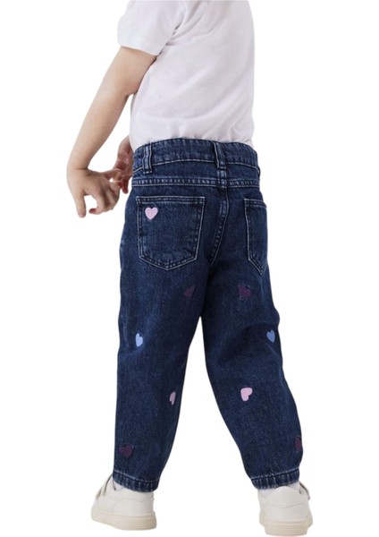 Kız Çocuk Kalp Desenli Kot Pantolon 13232570 modelleri