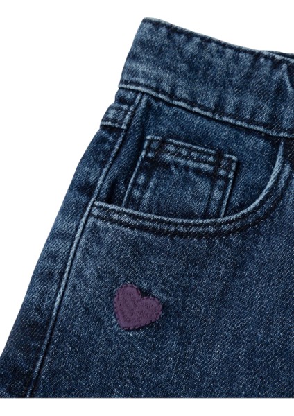 Kız Çocuk Kalp Desenli Kot Pantolon 13232570 fırsatları