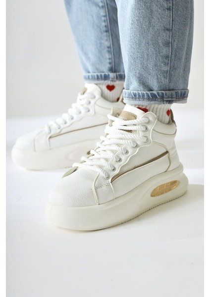 Lourin Ekru Deri Desenli Havalı Taban Bağcıklı Spor Bot fırsatları