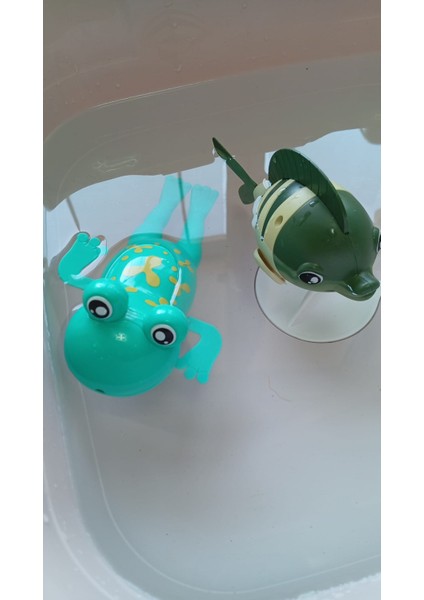 2 Adet Kurmalı Balık-Kurbağa Bebek Banyo Oyuncağı Küvet Havuz Banyo Denizde Yüzen Oyuncak fiyatları