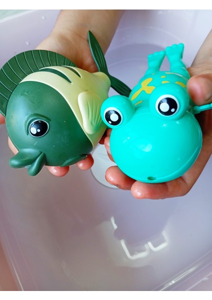 2 Adet Kurmalı Balık-Kurbağa Bebek Banyo Oyuncağı Küvet Havuz Banyo Denizde Yüzen Oyuncak fırsatları