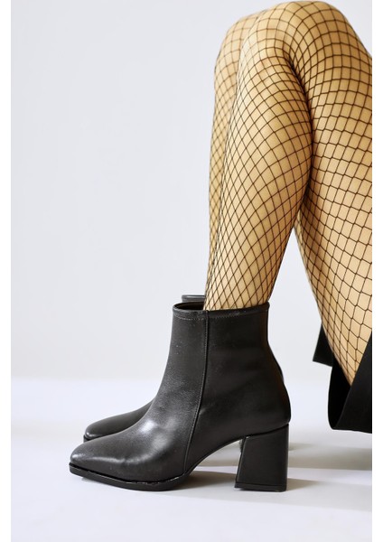 Ream Siyah Sivri Burunlu Topuklu Bot