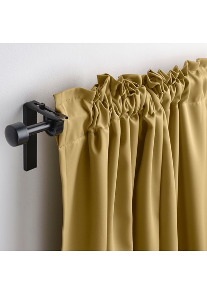 Ajgull Fon Perde 145 x 300 cm Sarı Bej Kalın Dokuma 2 Kanat Işık Engelleyici Isı Yalıtımlı