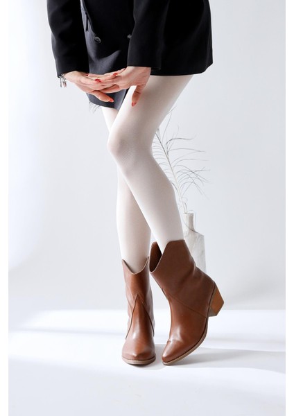 Knut Taba Asimetrik Kesim Sivri Burunlu Western Bot fırsatları