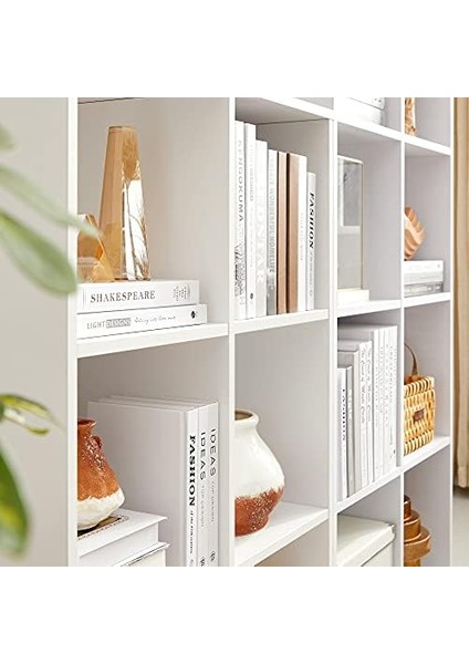 6 Bölmeli Kitaplık, Ahşap Raf, Küp Raf, Depolama Rafı, 65,5 x 97,5 x 30 Cm, Beyaz, LBC203D fiyatları