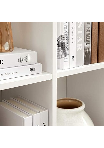 6 Bölmeli Kitaplık, Ahşap Raf, Küp Raf, Depolama Rafı, 65,5 x 97,5 x 30 Cm, Beyaz, LBC203D modelleri