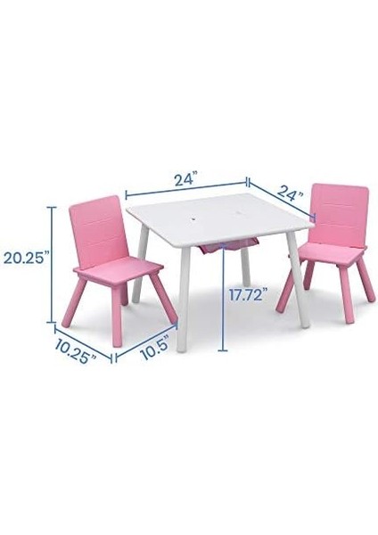 Children Çocuk Masa ve Sandalye Seti, Saklamalı (2 Sandalye Dahil) modelleri