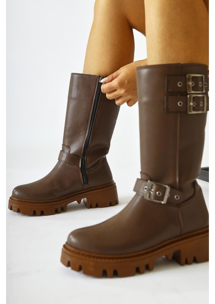 Winfred Kahve Kemer Detaylı Uzun Bot modelleri